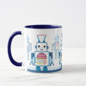 Cool Blue Robots Robotic Coffee Mugs Mok (Links)