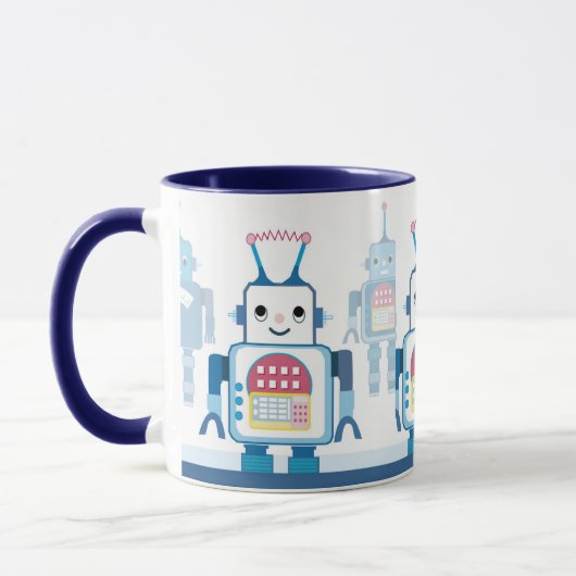 Cool Blue Robots Robotic Coffee Mugs Mok (Links)