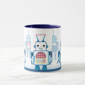 Cool Blue Robots Robotic Coffee Mugs Mok (Midden)