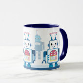 Cool Blue Robots Robotic Coffee Mugs Mok (Voorkant rechts)