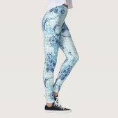 Cool Blue Serenity met op de oceaan geïnspireerd p Leggings (Rechts)