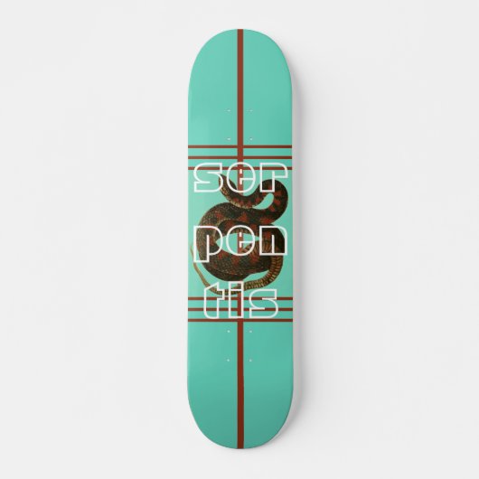Cool Blue Serpent Design Skateboard voor beginners (Voorkant)