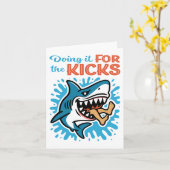 Cool Blue Shark voor Kicks Kaart (Gele Bloem)
