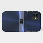 Cool Blue Shiny Stainless Steel Metal 7 Case-Mate iPhone Case (Achterkant (horizontaal))