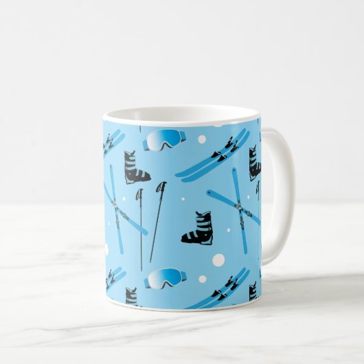 Cool Blue Skiing Koffiemok (Voorkant rechts)