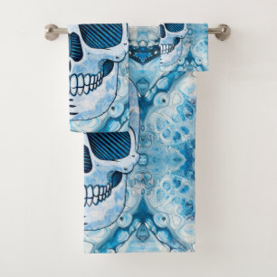 Cool Blue Skull Bad Handdoek