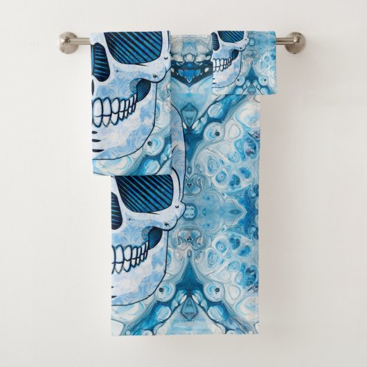 Cool Blue Skull Bad Handdoek (Insitu)
