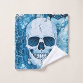 Cool Blue Skull Bad Handdoek (Wasdoekje)