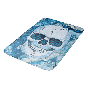 Cool Blue Skull Badmat