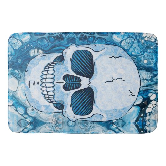 Cool Blue Skull Badmat (Voorkant)