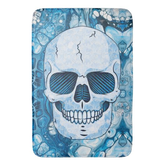 Cool Blue Skull Badmat (Voorkant Verticaal)