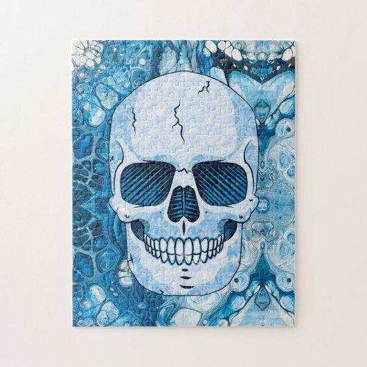 Cool Blue Skull Legpuzzel (Verticaal)