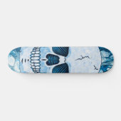 Cool Blue Skull Persoonlijk Skateboard (Horizontaal)