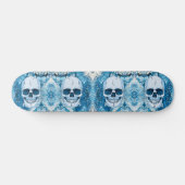 Cool Blue Skull Persoonlijk Skateboard (Horizontaal)