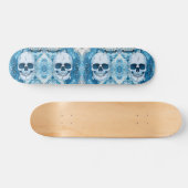 Cool Blue Skull Persoonlijk Skateboard (Horizontaal)