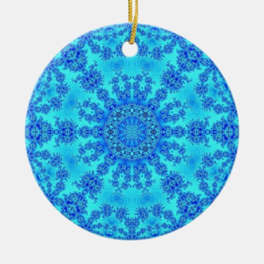 Cool Blue Snowflake Keramisch Ornament (Voorkant)
