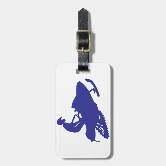 Cool Blue Snowmobiler Bagagelabel (Voorkant verticaal)