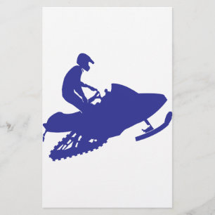 Cool Blue Snowmobiler Briefpapier