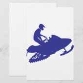 Cool Blue Snowmobiler Briefpapier (Voorkant / Achterkant)