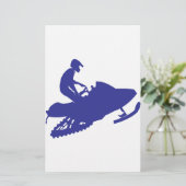 Cool Blue Snowmobiler Briefpapier (Staand voorkant)