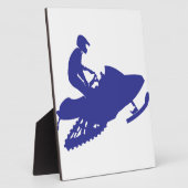 Cool Blue Snowmobiler Fotoplaat (Zijkant)