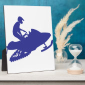 Cool Blue Snowmobiler Fotoplaat (Zijkant)