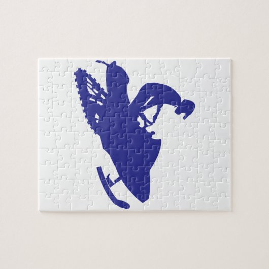 Cool Blue Snowmobiler Legpuzzel (Horizontaal)