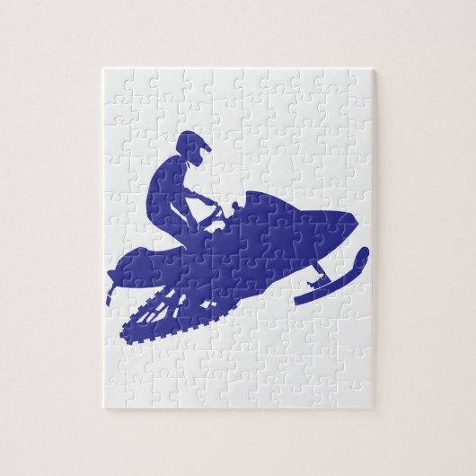 Cool Blue Snowmobiler Legpuzzel (Verticaal)