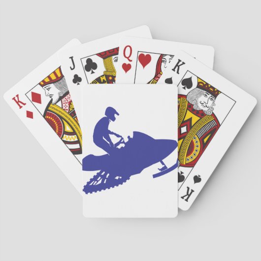 Cool Blue Snowmobiler Pokerkaarten (Achterkant)