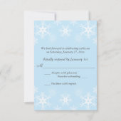 Cool Blue Snowy Chalkboard Style Wedding RSVP Kaar Kaart (Achterkant)