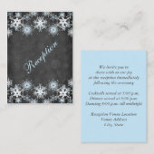 Cool Blue Snowy Chalkboard Wedding Enclosure Kaart (Voorkant / Achterkant)