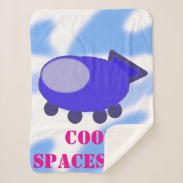 Cool Blue Spaceship Fleece Deken
