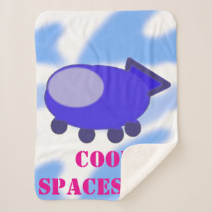 Cool Blue Spaceship Fleece Deken