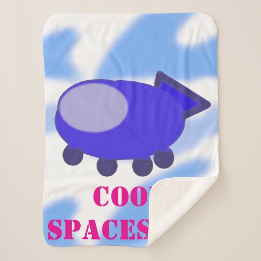 Cool Blue Spaceship Fleece Deken (Voorkant)