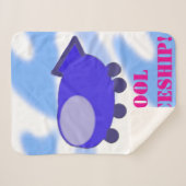 Cool Blue Spaceship Fleece Deken (Voorkant (horizontaal))