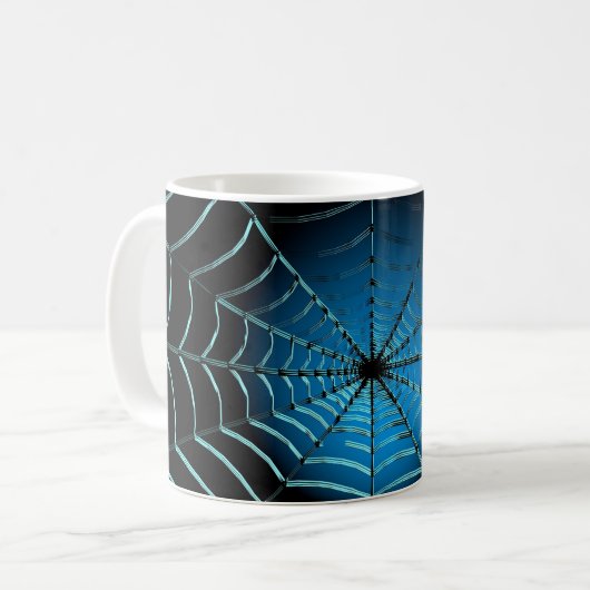Cool Blue Spider Web Koffiemok (Voorkant links)