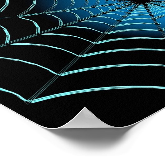 Cool Blue Spider Web Poster (Hoek)