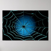Cool Blue Spider Web Poster (Voorkant)