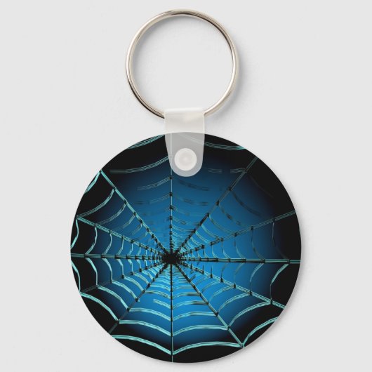 Cool Blue Spider Web Sleutelhanger (Voorkant)