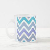 Cool Blue Sporty Chevron Pattern Matglas Koffiemok (Links)