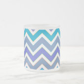 Cool Blue Sporty Chevron Pattern Matglas Koffiemok (Center)