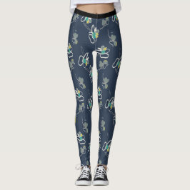 Cool Blue Spring bloemmotief Leggings