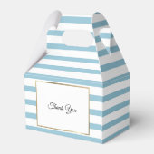 Cool Blue Stripe Gold First Heilige Communie Bedankdoosjes (Achterkant)