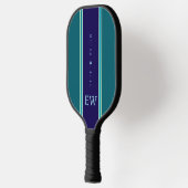 Cool Blue Stripes Custom Monogram Pickleball Paddle (Links)