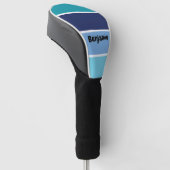 Cool Blue Stripes Name Golfheadcover (Schuin)