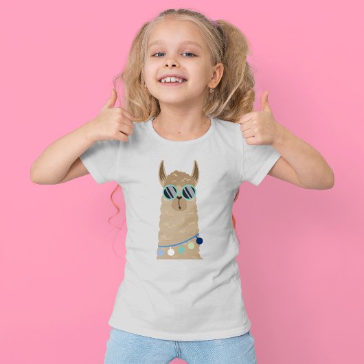 Cool Blue Sunglazen Llama T-shirt