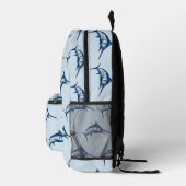 Cool Blue Swordfish Patroon Bedrukte Rugzak (Rechts)