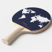 Cool Blue Table_Tennis Paddle met wereldkaart Tafeltennisbatje (Voorkant Gekanteld)