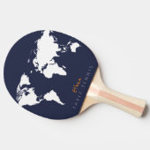 Cool Blue Table_Tennis Paddle met wereldkaart Tafeltennisbatje (Zijkant)