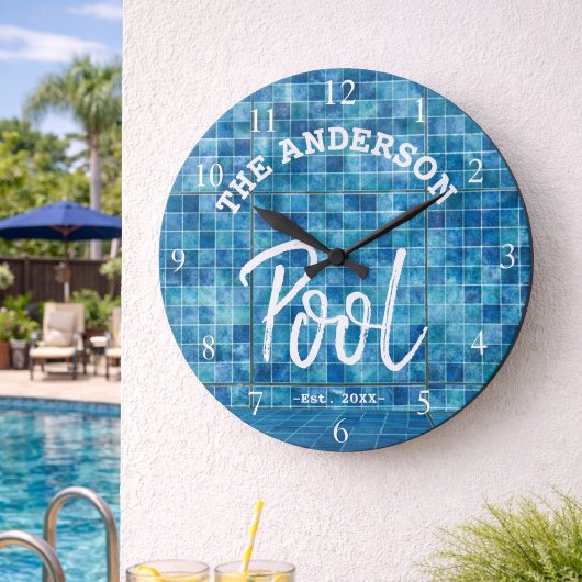 Cool Blue Tile Swimming Pool Family Name Custom La Grote Klok